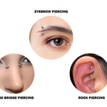 Spike Eyebrow Piercings - Titanium Curved Barbell Spikes / Cone 16g 14g Eyebrow Jewelry Piercing - Internal Threaded