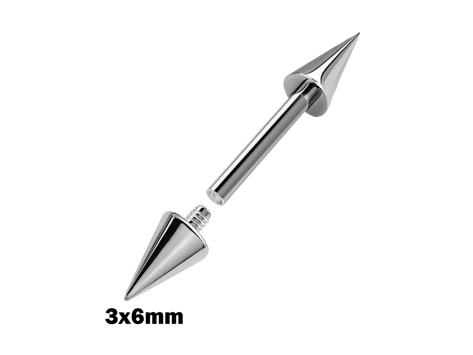 Titanium Cone / Spike Nipple Barbell, Nipple Jewelry Studs 16g 14g Nipple Piercing - Straight Barbell Internally Threaded