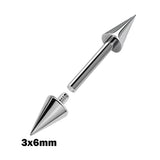 Titanium Cone / Spike Nipple Barbell, Nipple Jewelry Studs 16g 14g Nipple Piercing - Straight Barbell Internally Threaded