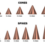 Titanium Rose Gold Spike Nipple Barbell, Nipple Jewelry Studs 16g 14g Nipple Piercing - Cone / Spike Straight Barbell Externally Threaded