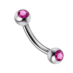 Cliterous jewelry, VCH piercing jewelry - Titanium Curved Barbell with Gem CZ Crystals - Genital Piercing cliterous stimulator