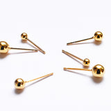 Ball Stud Earrings - Ball Size 2mm to 8mm - Available in Color Silver, Gold and Rose Gold