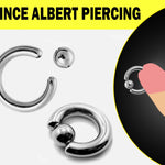 Prince Albert Piercing, Prince Albert Jewelry, PA Ring - Genital Piercing Ball Closure Ring BCR/CBR 12G to 00G with Clip Ball