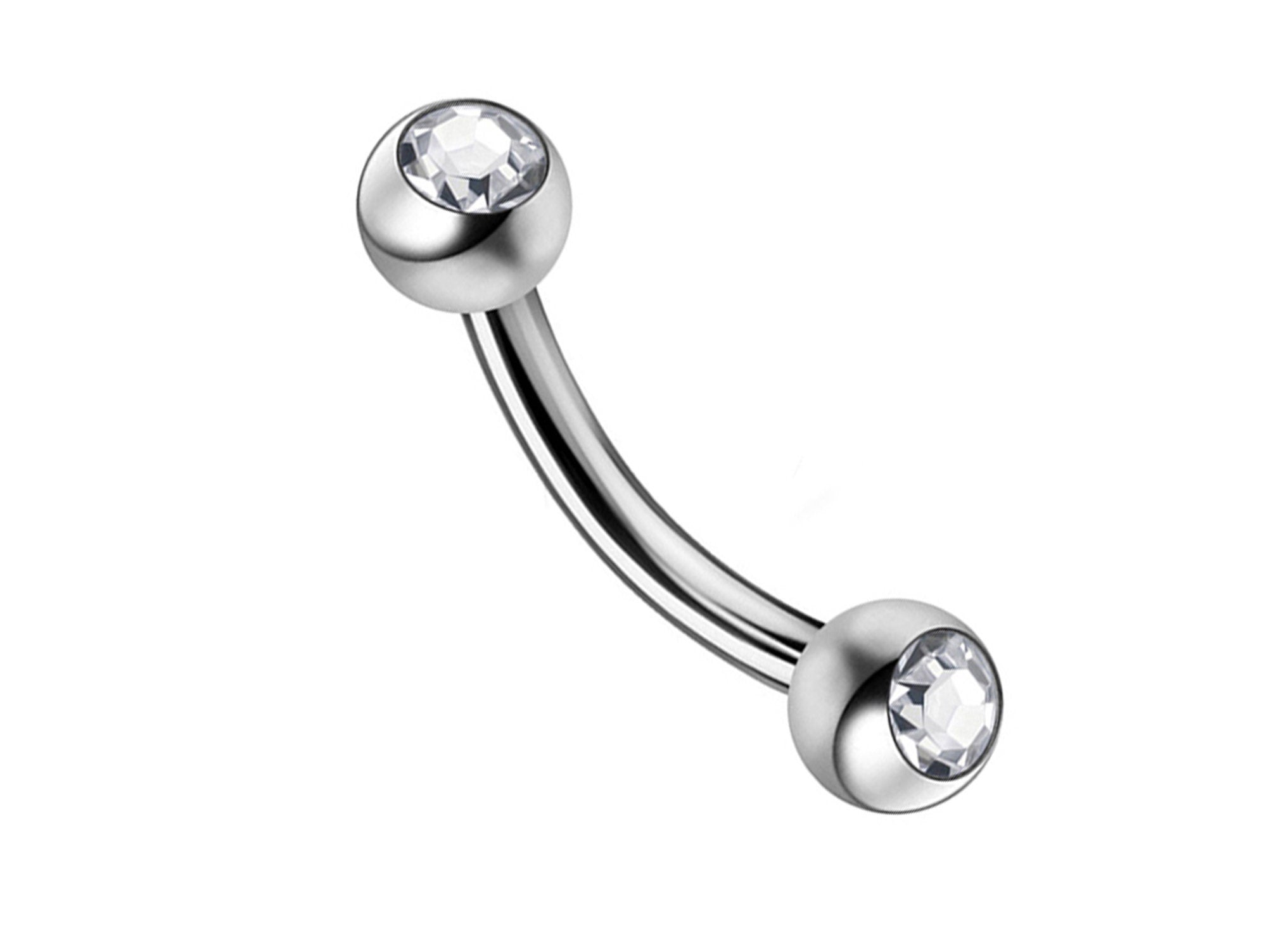 Cliterous jewelry, VCH piercing jewelry - Titanium Curved Barbell with Gem CZ Crystals - Genital Piercing cliterous stimulator