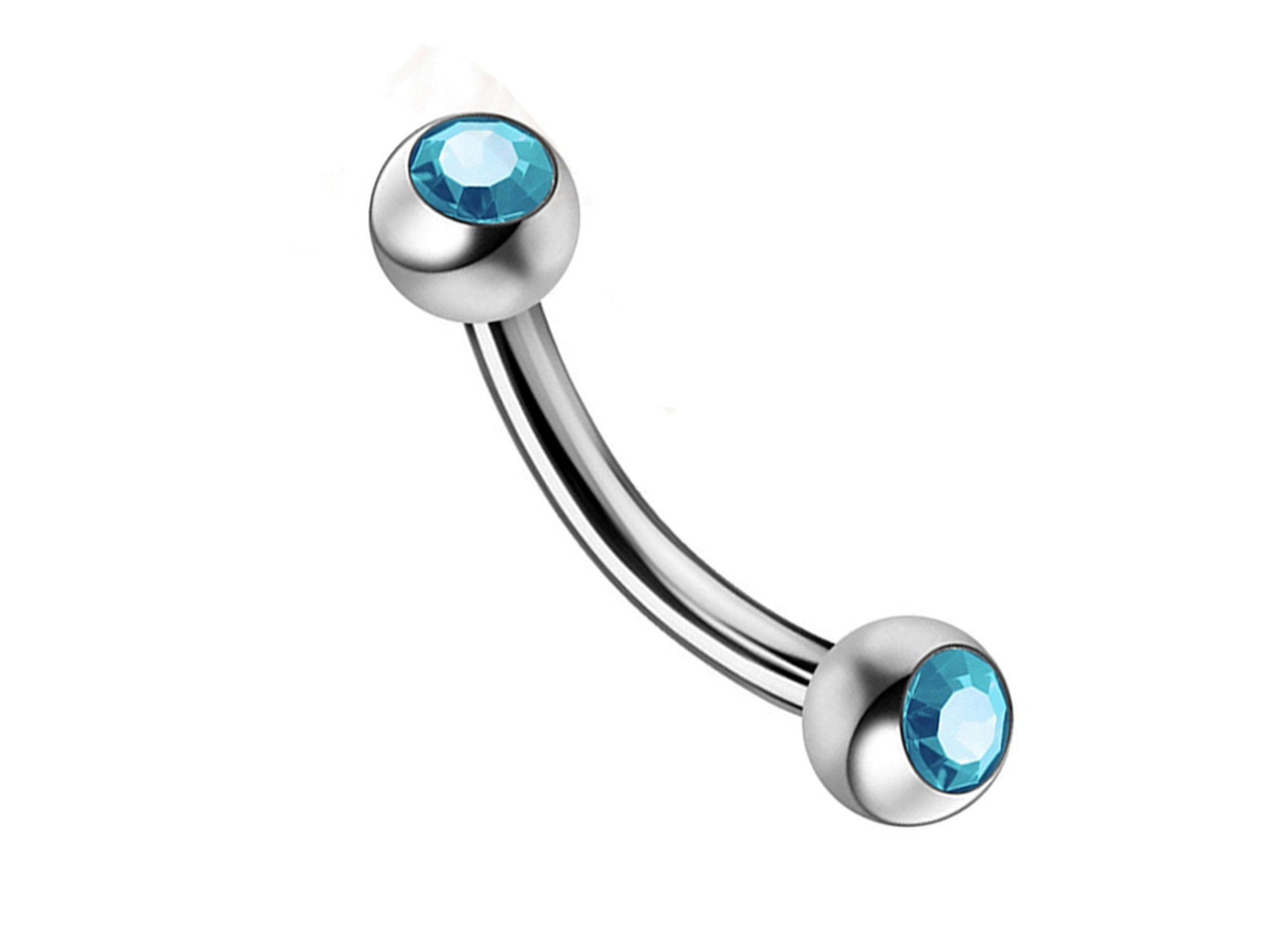 Cliterous jewelry, VCH piercing jewelry - Titanium Curved Barbell with Gem CZ Crystals - Genital Piercing cliterous stimulator