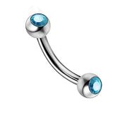 Cliterous jewelry, VCH piercing jewelry - Titanium Curved Barbell with Gem CZ Crystals - Genital Piercing cliterous stimulator