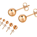 Ball Stud Earrings - Ball Size 2mm to 8mm - Available in Color Silver, Gold and Rose Gold