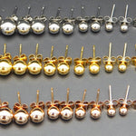 Ball Stud Earrings - Ball Size 2mm to 8mm - Available in Color Silver, Gold and Rose Gold