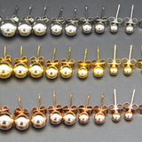 Ball Stud Earrings - Ball Size 2mm to 8mm - Available in Color Silver, Gold and Rose Gold