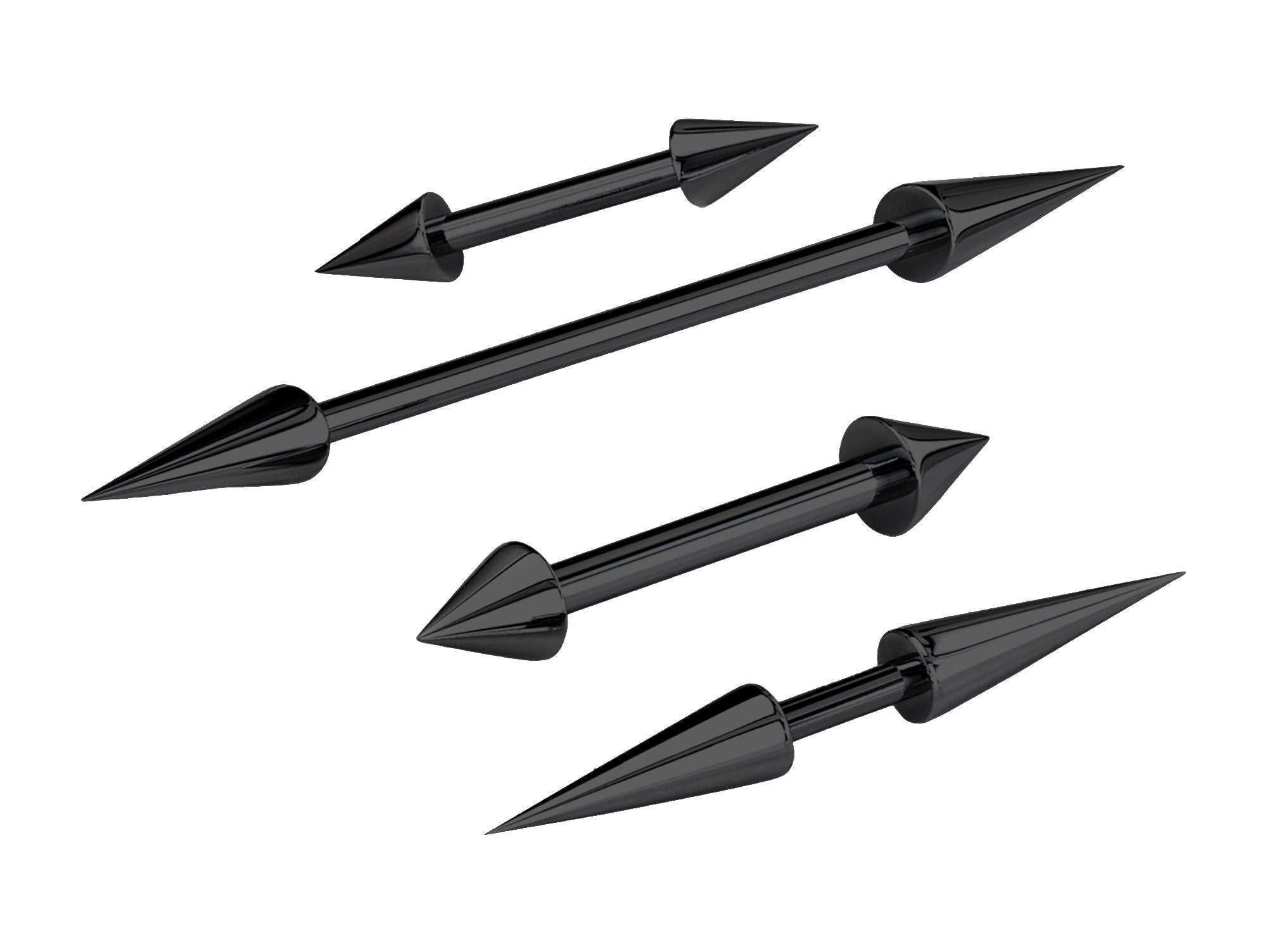 Titanium Black Spike Nipple Barbell, Nipple Jewelry Studs 16g 14g Nipple Piercing - Straight Barbell Internally Threaded