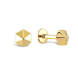 14K Gold Umbrella Top Tragus Earring, Cartilage Labret Stud Piercing - Internally Threading Body Jewellery Ear Piercing