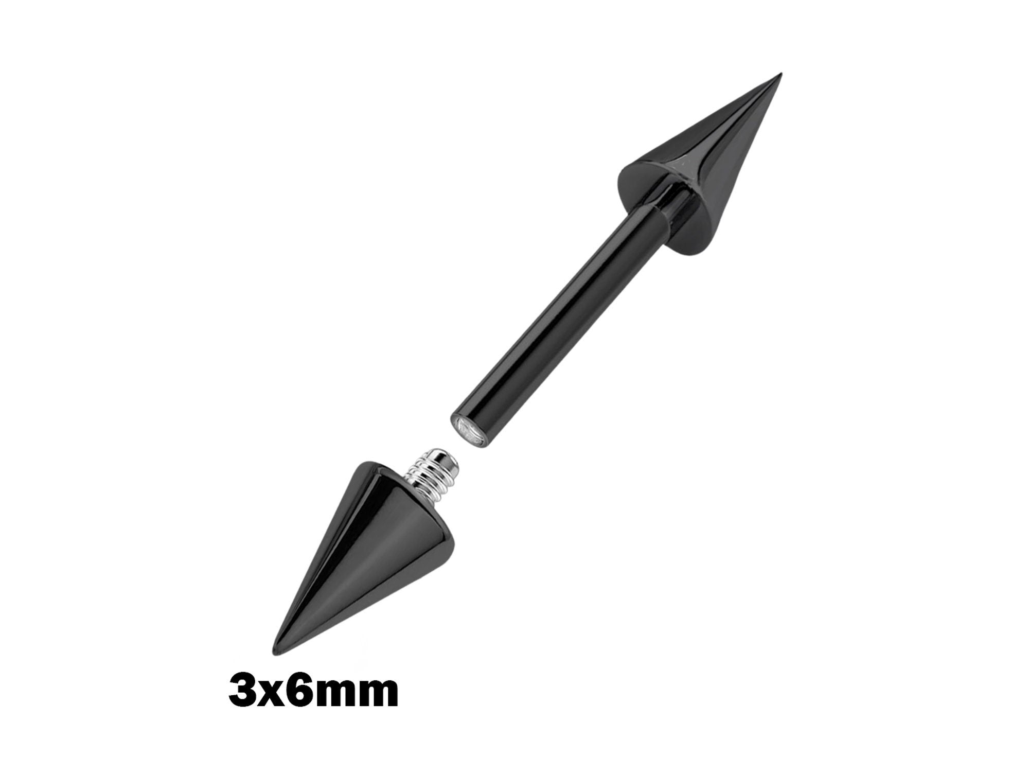 Titanium Black Spike Nipple Barbell, Nipple Jewelry Studs 16g 14g Nipple Piercing - Straight Barbell Internally Threaded