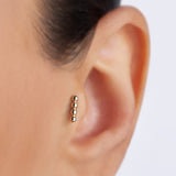 14K Gold Tragus Line Ball Bar Earrings, Labret Stud, Helix Cartilage Piercings - Internally Threading Body Jewellery Ear Piercing
