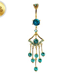 Gold Plated Long Dangle Belly Button Ring, Silver Belly Bars with CZ Crystals Sets - 14G Length is 10mm