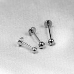 14K White Gold Internal Labret Lip Piercing -16G 14G - Body Piercing for Tragus, Lip Jewellery, Cartilage Piercing- Hand Made