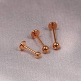 14K Rose Gold Internal Labret Lip Piercing -16G 14G - Body Piercing for Tragus, Lip Jewellery, Cartilage Piercing- Hand Made