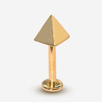 14K Gold Pyramid Cone Labret Stud Lip Jewellery, Lip Piercing Tragus Earring - 14G Body Jewellery Gold Lip Bar