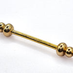 14K Gold Unique Style Barbell Piercing, Nipple Jewelry, Barbell Earrings - 14G Body Jewellery Straight Barbell Stud