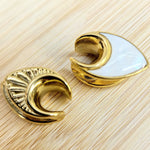 Titanium Saddle Plugs Ear Stretching, Natural Conch Ear Tunnels, Reverse Ear Plug Earrings - Body Piercing Jewellery Ear Gauges