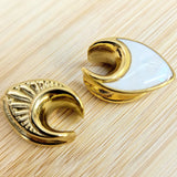 Titanium Saddle Plugs Ear Stretching, Natural Conch Ear Tunnels, Reverse Ear Plug Earrings - Body Piercing Jewellery Ear Gauges