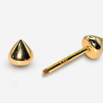 14K Gold Nipple Jewellery Barbell, Barbell Earrings with Round Cone End - 16G Body Jewellery Straight Barbell Stud