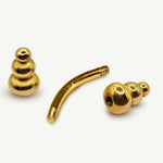 14K Gold Unique Style Eyebrow Piercing Curved Barbell Piercing, Cartilage Piercing, Belly Ring - 14G Body Jewellery