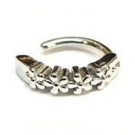 Titanium Reverse Clicker Belly Ring, Flower Design Navel Ring - 14G Belly Bar Size 10mm - Gold, Rose Gold, Silver Tone