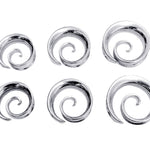 Titanium Spiral Saddle Plugs Ear Stretching Ear Tunnel Coil, Ear Plug Earrings - Body Piercing Jewellery Ear Gauges