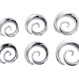 Titanium Spiral Saddle Plugs Ear Stretching Ear Tunnel Coil, Ear Plug Earrings - Body Piercing Jewellery Ear Gauges