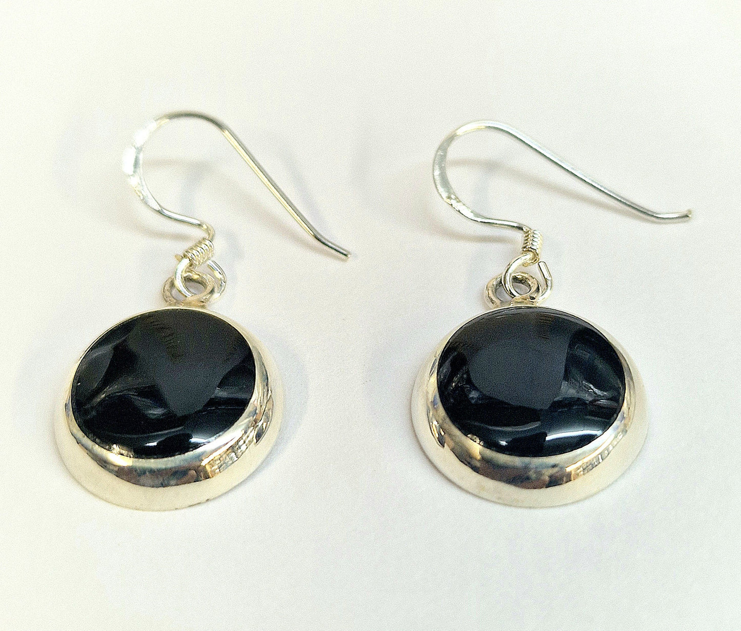 Silver Drop Dangle Earrings and Pendant Sets with Genuine Onyx Stones