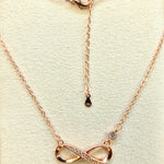 Silver Infinity Stud Earrings and Pendant Necklace Available as a Sets - With CZ Crystals - Endless and Boundless Jewellery