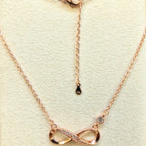 Silver Infinity Stud Earrings and Pendant Necklace Available as a Sets - With CZ Crystals - Endless and Boundless Jewellery