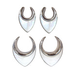 Titanium Saddle Plugs Ear Stretching, Natural Conch Ear Tunnels, Reverse Ear Plug Earrings - Body Piercing Jewellery Ear Gauges