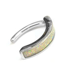 Titanium Reverse Clicker Belly Ring, Navel Ring with Glittery Design - 14G Belly Bar Size 10mm - Gold, Rose Gold, Silver Tone