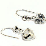 Silver Drop Dangle Heart CZ Crystal Earrings this exquisite earring captivates with its timeless elegance.