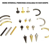 Titanium Spike Barbell Earring 16G 14G Internally Threaded Cones/Spike Nipple Jewellery, Nose Bridge, Cartilage Piercing