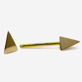 14K Real Gold 3 Side Spike Pyramid Nipple Jewelry, Barbell Piercing, Barbell Earrings - 16G Body Jewellery Straight Barbell Stud