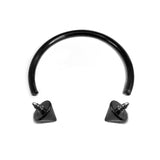 Black Spike Septum Nose Ring Horseshoe Ring Internally Threaded 16G to 00G Circular Barbell CBB/CBR Body Piercing