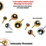 14K Solid Gold Piercing Balls Replacement for Internally Threaded Piercing Barbell, CBB, Curved Bar and Labrets