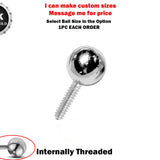 14K Solid Gold Piercing Balls Replacement for Internally Threaded Piercing Barbell, CBB, Curved Bar and Labrets