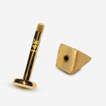 14K Gold Spike Labret Stud Lip Jewellery, Lip Piercing Tragus Earring - Pyramid Design - 16G Body Jewellery Gold Lip Bar