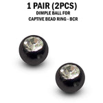CZ Crystal Dimple Balls (2pcs): Titanium BCR Replacement Part