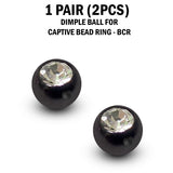 CZ Crystal Dimple Balls (2pcs): Titanium BCR Replacement Part