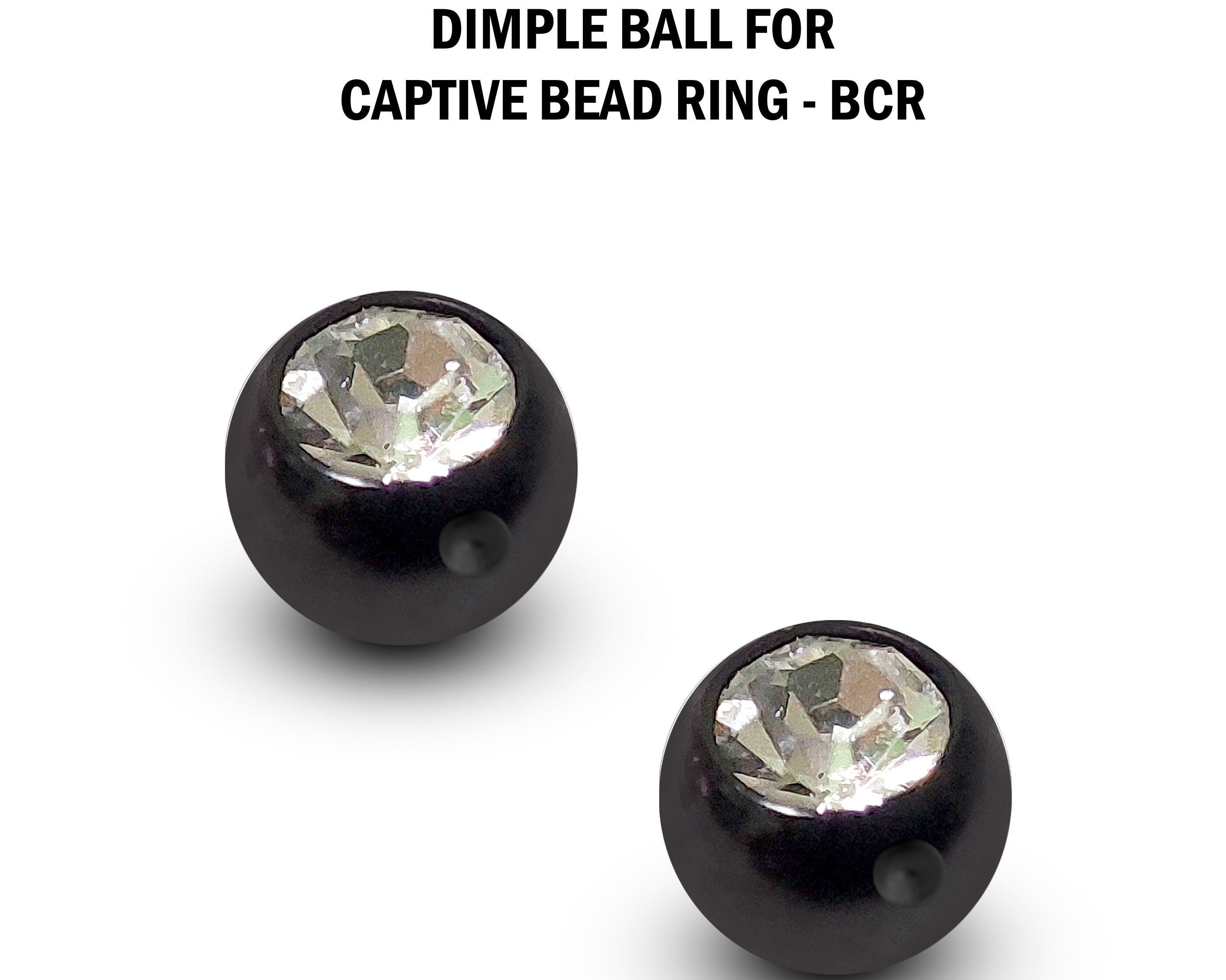 CZ Crystal Dimple Balls (2pcs): Titanium BCR Replacement Part