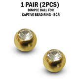 CZ Crystal Dimple Balls (2pcs): Titanium BCR Replacement Part
