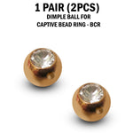 CZ Crystal Dimple Balls (2pcs): Titanium BCR Replacement Part