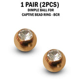 CZ Crystal Dimple Balls (2pcs): Titanium BCR Replacement Part