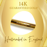 14K Solid Gold Eyebrow Barbell with Gemstones: 18G 16G 14G Curved Piercing Jewelry