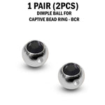 CZ Crystal Dimple Balls for BCR Ring: Titanium (2pcs)