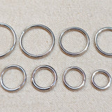 14K White Gold Septum Clicker Hoops Nose Hoop, Lip Piercing Hinged Ring - Body Jewellery  - 1pc each order